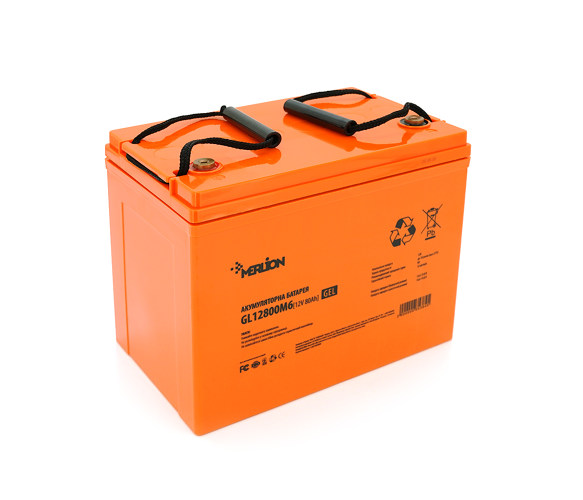 Аккумуляторная батарея Merlion GEL GL12800M8 12V 80Ah Orange