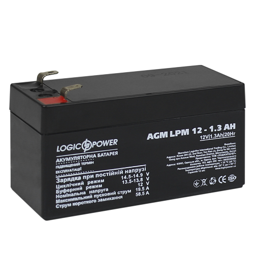 Акумулятор AGM LogicPower LPM 12V 1.3 Ah