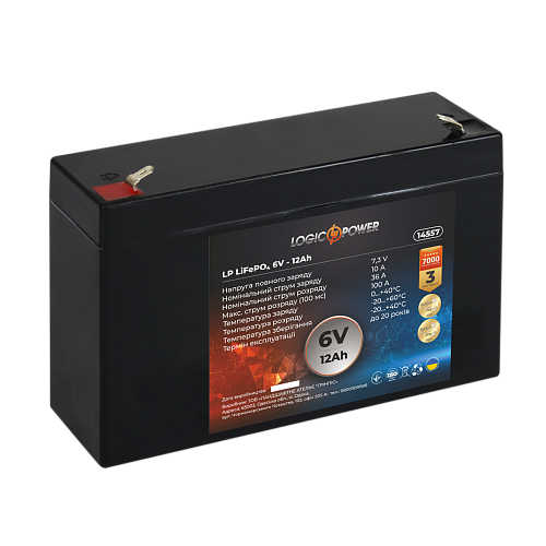 Акумулятор LiFePО4 LogicPower LP 6V-12 Ah