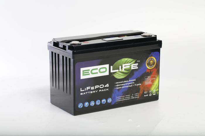 Литиевый АКБ EcoLiFe LiFePO4 LF12-100 (12.8v-110ah)
