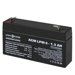 Акумулятор AGM LogicPower LPM 6V-1.3 Ah