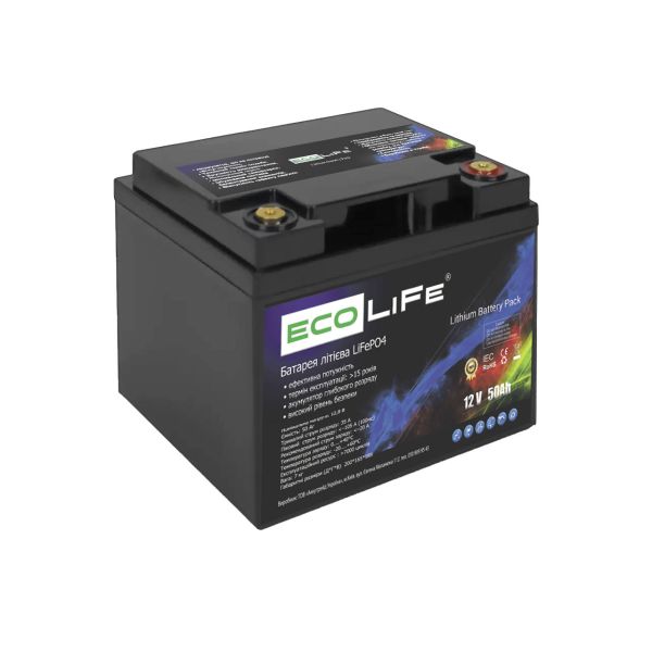 Літієвий АКБ LiFePO4 EcoLiFe LF12-50