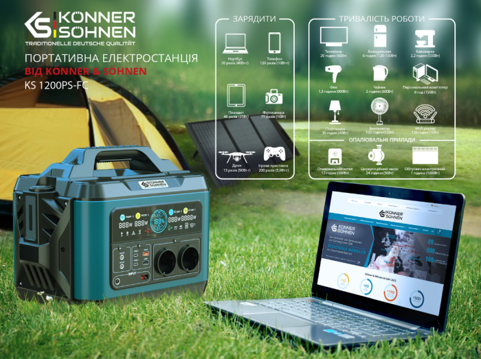 Портативна зарядна станція Könner&Söhnen KS 1200PS-FC