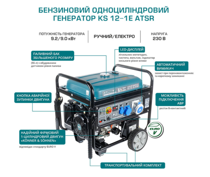 Генератор бензиновий Konner&Sohnen KS 12-1E ATSR