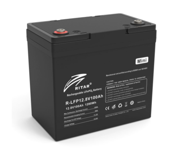 Літій-залізо-фосфатний акумулятор Ritar LiFePO4 12.8V 100Ah (mini)