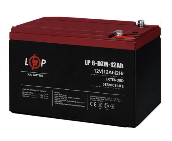 Тяговый аккумулятор logicPower 6-DZM-12 Ah (AGM)