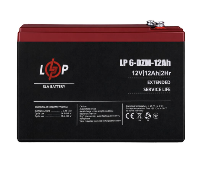 Тяговий акумулятор logicPower 6-DZM-12 Ah (AGM)