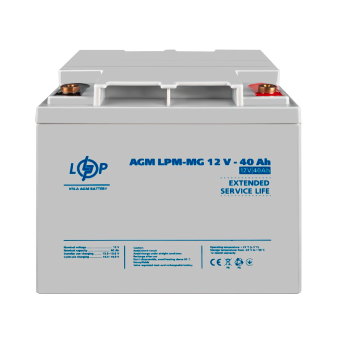 Акумулятор мультигелевий LogicPower LPM-MG 12V-40 Ah