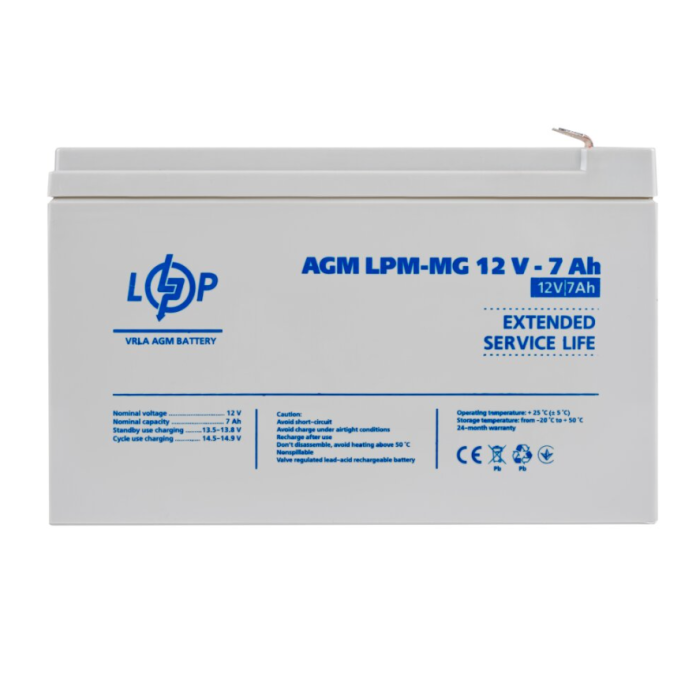 Акумулятор мультигелевий LogicPower LPM-MG 12V-7 Ah
