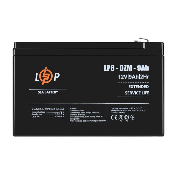 Тяговий акумулятор logicPower 6-DZM-9 Ah (AGM)