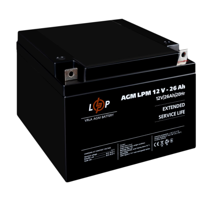 Акумулятор AGM LogicPower LPM 12V 26 Ah