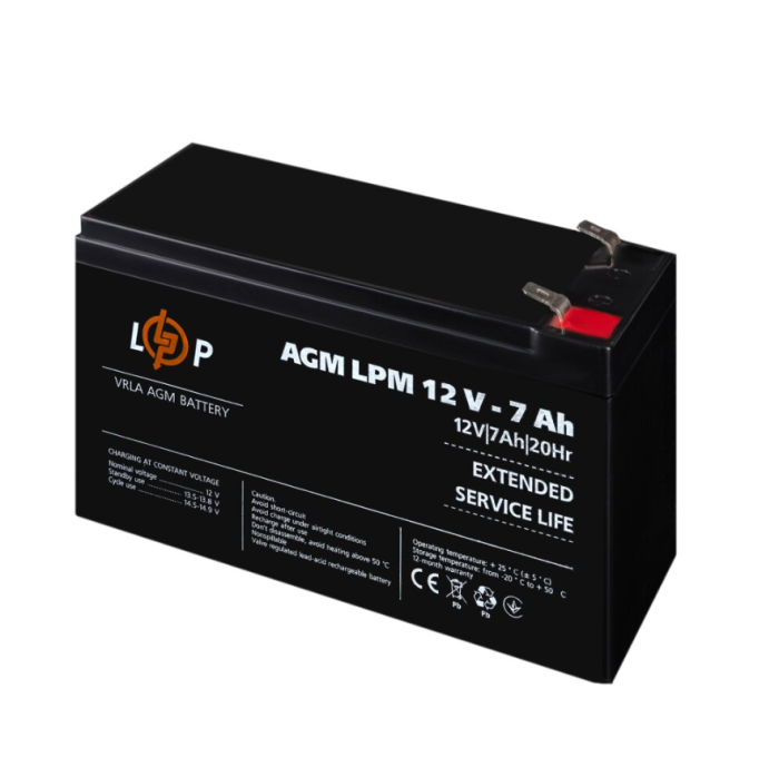Акумулятор AGM LogicPower LPM 12V 7 Ah