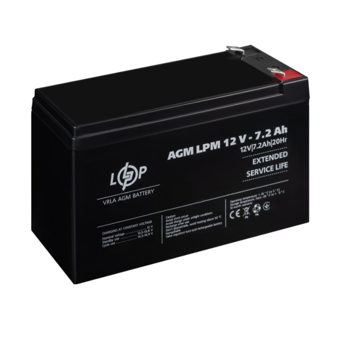 Акумулятор AGM LogicPower LPM 12V 7.2 Ah