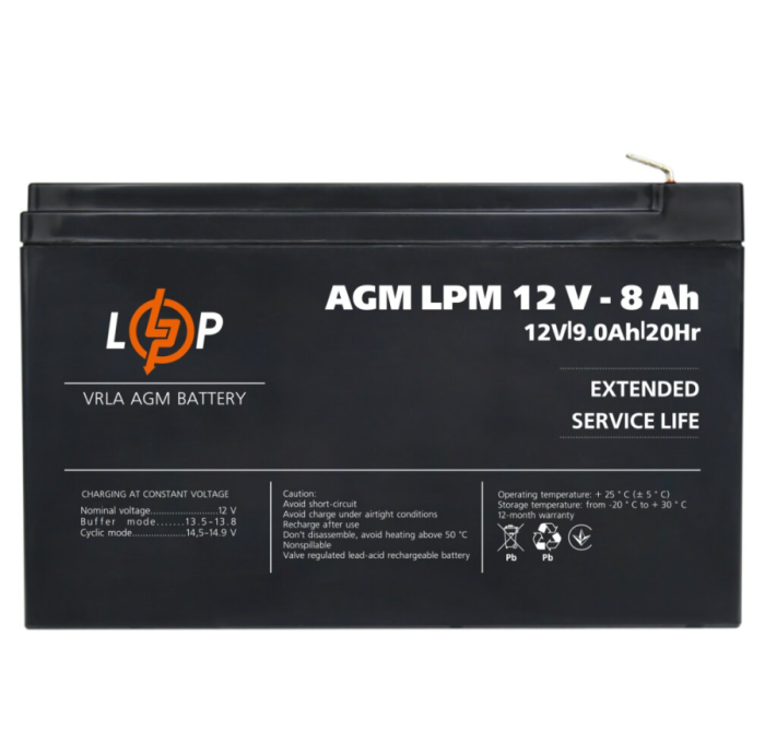 Акумулятор AGM LogicPower LPM 12V 8 Ah