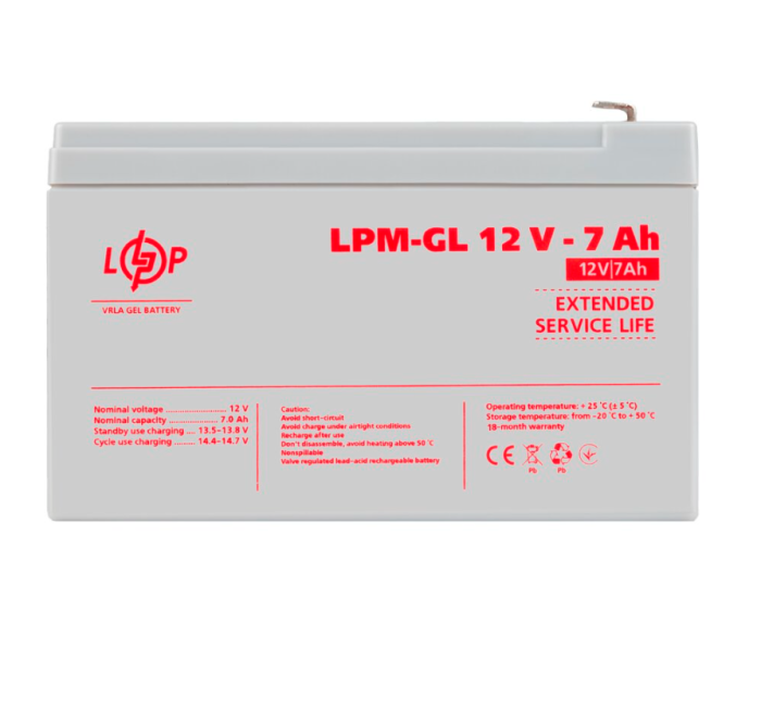 Акумулятор гелевий LogicPower LPM-GL 12V-7 Ah