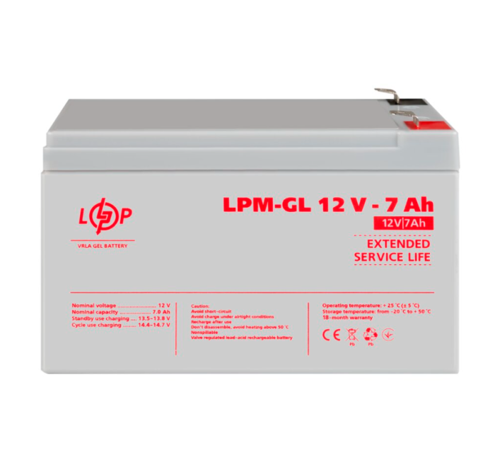 Акумулятор гелевий LogicPower LPM-GL 12V-7 Ah