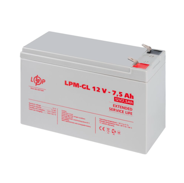Акумулятор гелевий LogicPower LPM-GL 12V-7.5 Ah