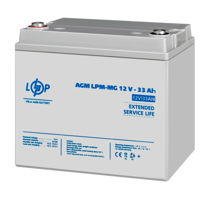 Акумулятор мультигелевий LogicPower LPM-MG 12V-33 Ah