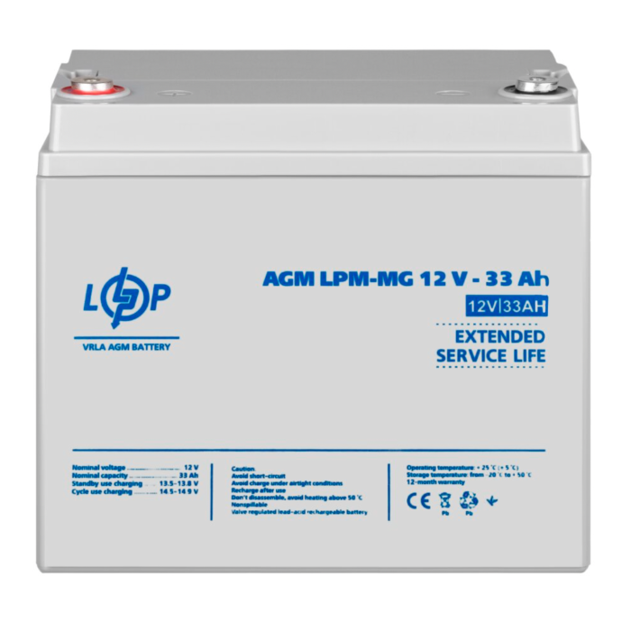 Акумулятор мультигелевий LogicPower LPM-MG 12V-33 Ah