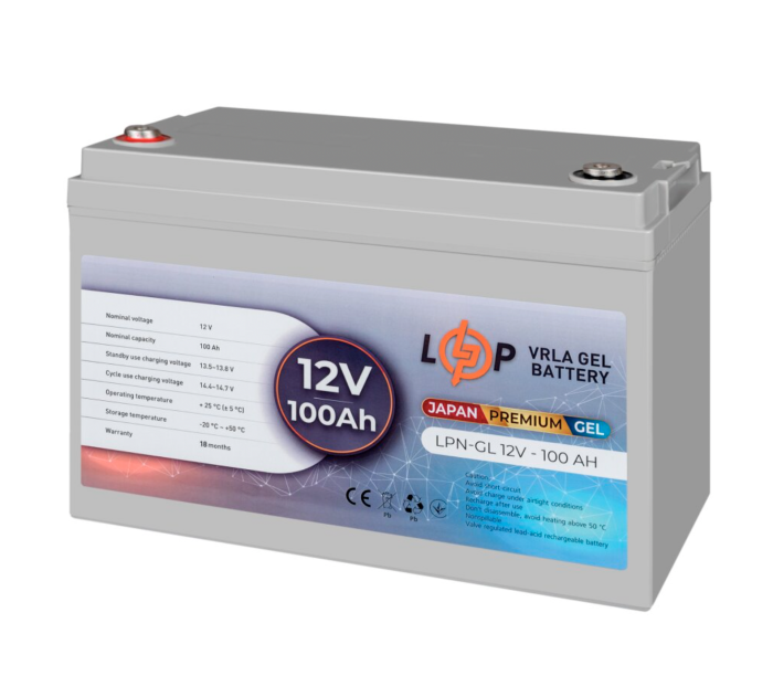 Акумулятор гелевий LogicPower LPN-GL 12V-100Ah