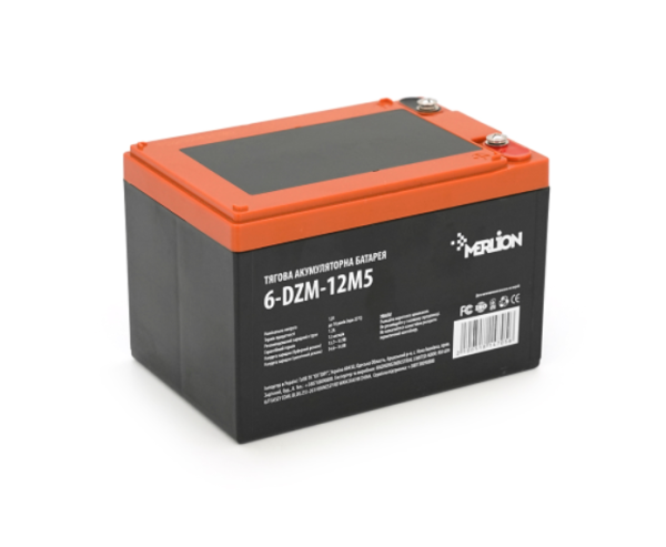 Тяговый аккумулятор Merlion 6-DZM-12 12V 12Ah M5 (AGM)