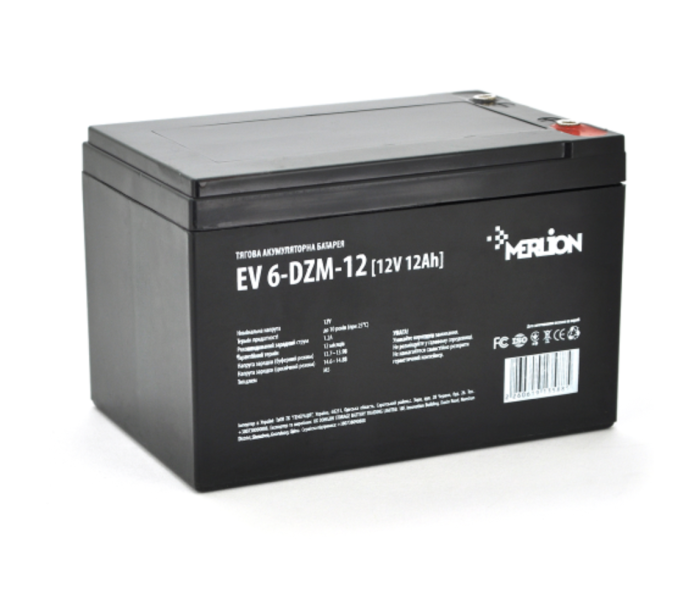Тяговий акумулятор Merlion EV 6-DZM-12 12V 12Ah (AGM)