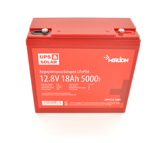 Литиевый АКБ Merlion LiFePO4 12.8V 18AH (4S3P/BMS-20A)