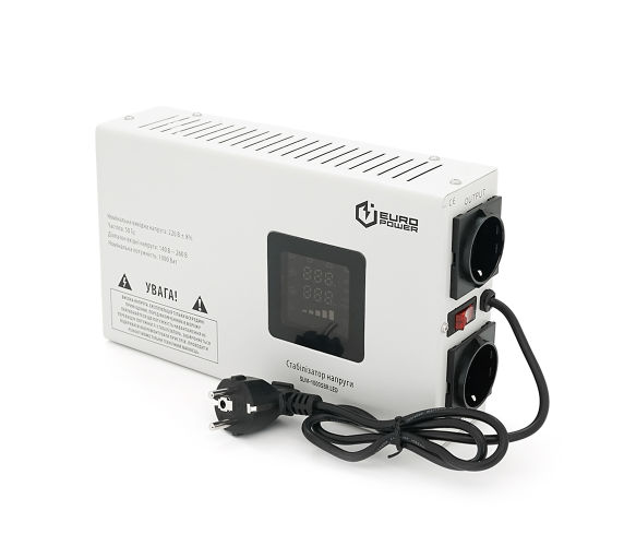 Стабілізатор напруги релейний Europower SLIM-1000SBR LED 1000VA 700W