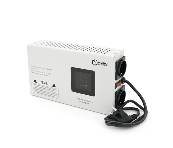 Стабілізатор напруги релейний Europower SLIM-2000SBR LED 2000VA 1400W