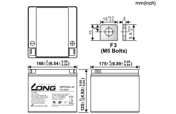 Акумуляторна батарея Kung Long WPS 26-12